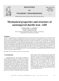 mechanical properties and structure of austempered ductile iron (ADI)