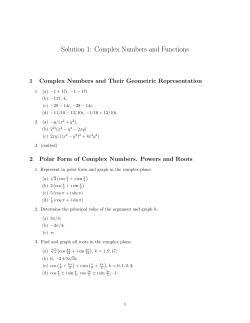 Solution to problem bank 1 (Complex numbers)