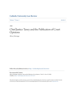 Chief Justice Taney and the Publication of Court Opinions