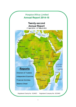 2014-2015 - Hospice Africa