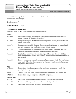 Shape ShiftersLesson Plan - Seminole County Water Atlas
