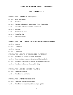 NJAC 6A:28 School Ethics Commission
