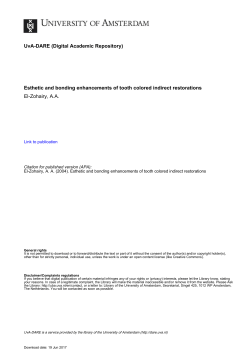 Esthetic and bonding enhancements of tooth colored - UvA-DARE