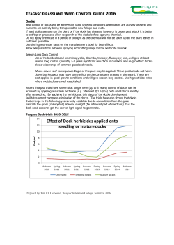 TEAGASC GRASSLAND WEED CONTROL GUIDE 2016