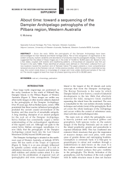 About time: toward a sequencing of the Dampier Archipelago
