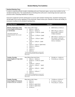 Fall/Spring Course Standard Times