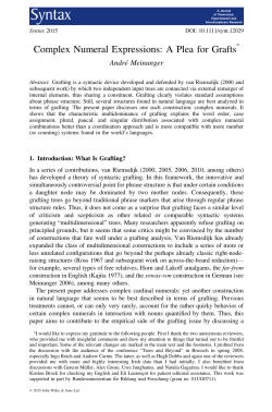 Complex Numeral Expressions: A Plea for Grafts