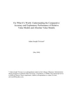 For What It`s Worth: Understanding the Comparative