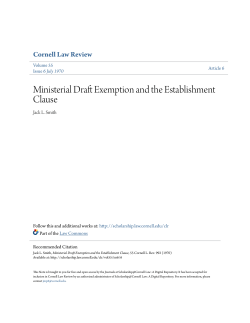 Ministerial Draft Exemption and the Establishment Clause
