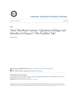 Questions of Magic and Morality in Chaucer`s