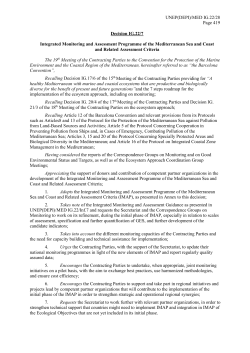 UNEP(DEPI)/MED IG.22/28 Page 419 Decision IG.22/7 Integrated