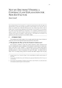 Not my Doctrine? Finding a Contract Law Explanation for Non Est