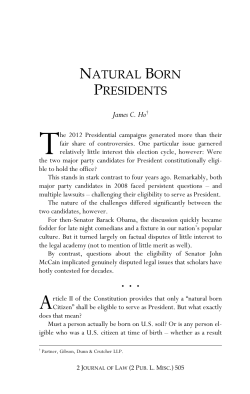 Natural Born Presidents