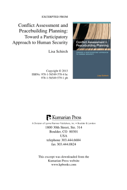 Conflict Assessment and Peacebuilding Planning