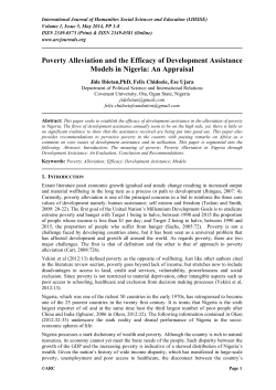 Poverty Alleviation and the Efficacy of Development