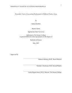 1 Personality Traits of Accounting Professionals in Different Practice