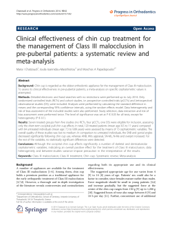 Clinical effectiveness of chin cup treatment for the management of