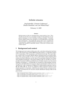 Infinite streams - Vrije Universiteit Amsterdam