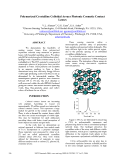 Polymerized Crystalline Colloidal Arrays Photonic Cosmetic Contact