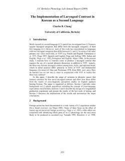 The Implementation of Laryngeal Contrast in Korean as a Second
