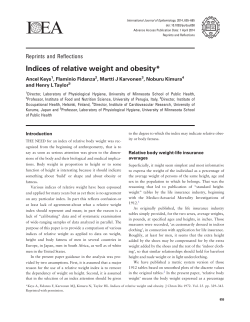 Indices of relative weight and obesity