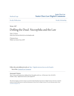 Defiling the Dead: Necrophilia and the Law