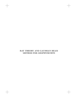 ray theory and gaussian beam method for - CPGG-UFBA