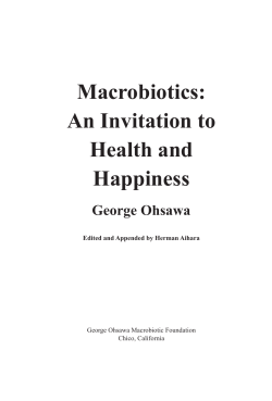 Macrobiotics: An Invitation to Health and Happiness