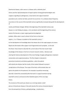 Diverticular disease, colon cancer is a disease with a relatively short