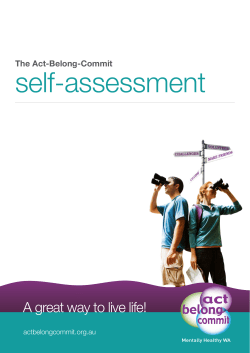 The Act-Belong-Commit Self-assessment