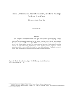 Trade Liberalization, Market Structure, and Firm