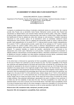 An assessment of urban area flood susceptibility
