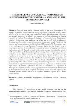 the influence of cultural variables on sustainable development. an