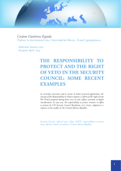 the responsibility to protect and the right of veto in the security