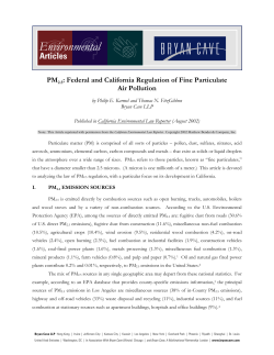 PM2.5: Federal and California Regulation of Fine