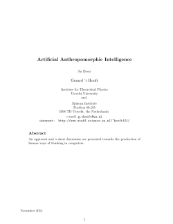 Artificial Anthropomorphic Intelligence