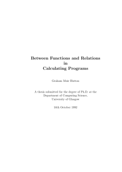 Between Functions and Relations in Calculating Programs