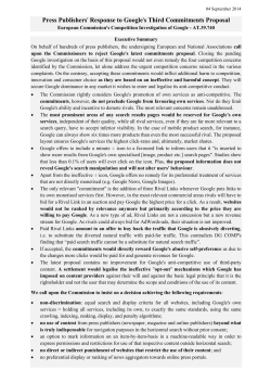 European Press Publishers` Response to Google`s Third