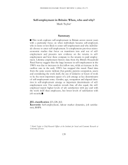 Mark Taylor: Self-Employment in Britian