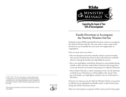 Family Devotions to Accompany the Nativity