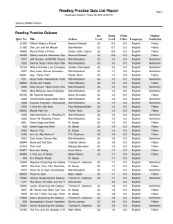 Reading Practice Quiz List Report