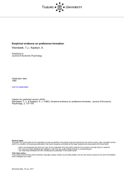 Tilburg University Empirical evidence on preference formation