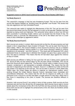 1a) Study Source A The cartoonist`s message is that Iraq was