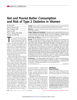 Nut and Peanut Butter Consumption and Risk of Type 2 Diabetes in