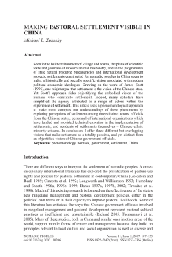 Making Pastoral Settlement Visible in China