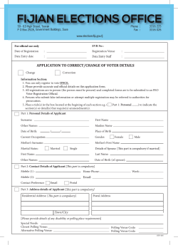 application to correct/change of voter details