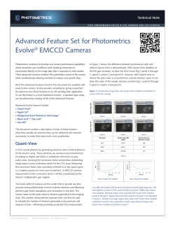 Advanced Feature Set for Photometrics Evolve&reg; EMCCD Cameras