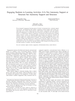 Engaging Students in Learning Activities: It Is Not Autonomy Support