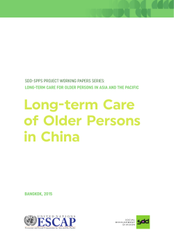 Long-term Care for Older Persons in China