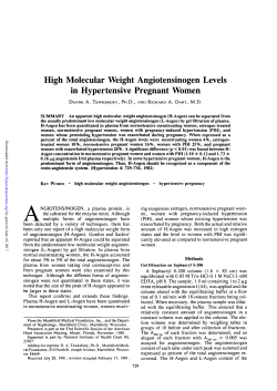 High Molecular Weight Angiotensinogen Levels in